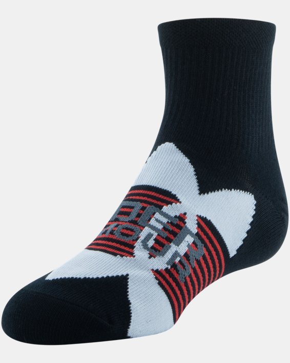 Boys' UA Essential Quarter 6-Pack Socks, Red, pdpMainDesktop image number 9